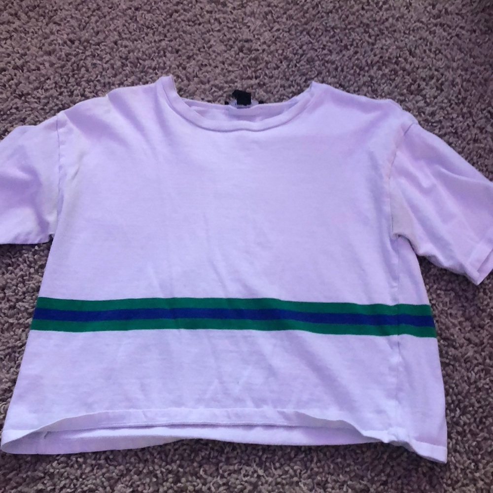white stripe crop top